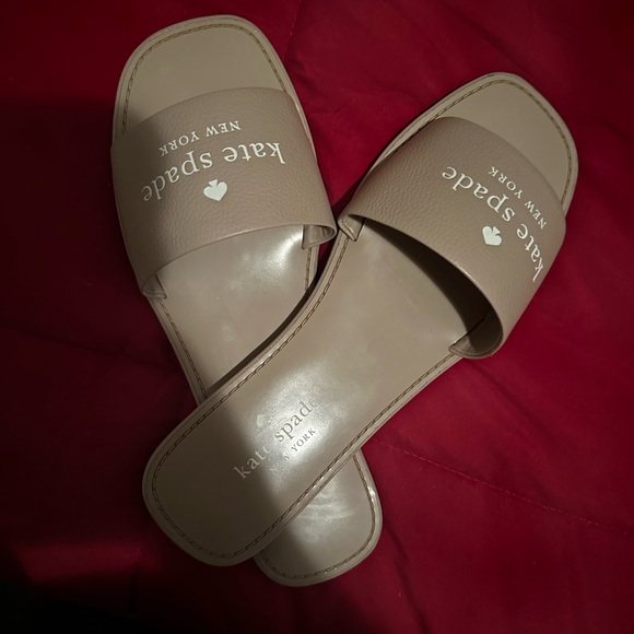Kate Spade Peyton Slide Sandals Warm Beige - Picture 3 of 5